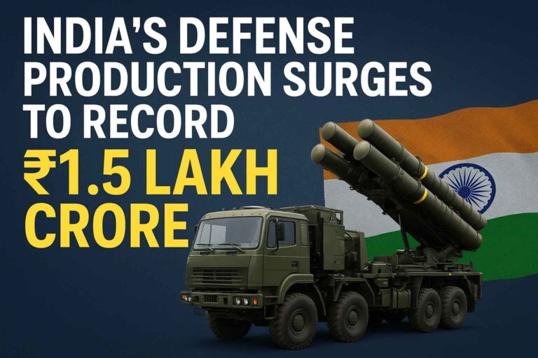 India’s Defense Production Rises to a Record Level of Rs 1.5 Lakh Crore
